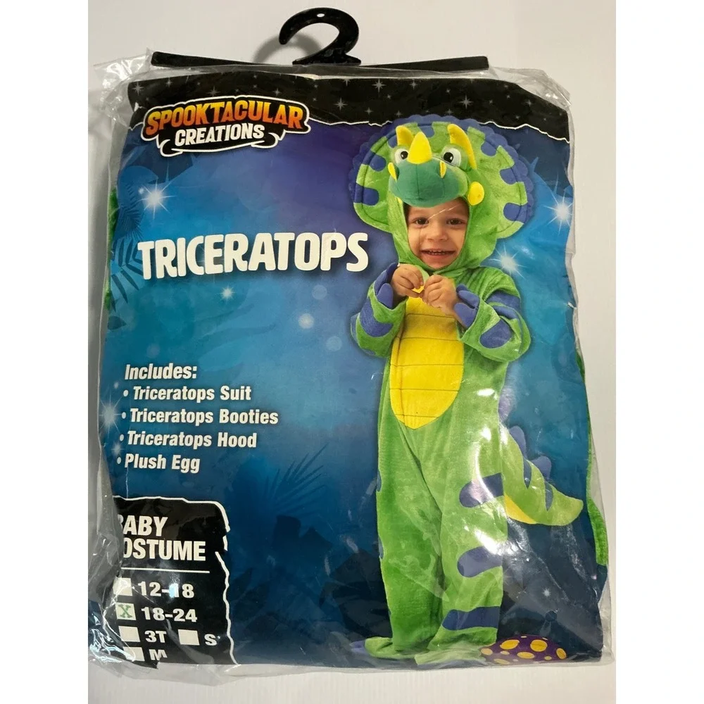 Spooktacular Creations Triceratops Baby Costume Green Dinosaur 18-24 Months NEW